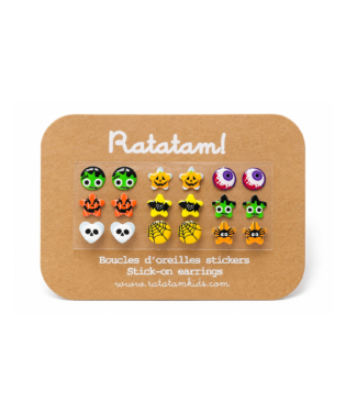 boucle d'oreilles autocollantes halloween