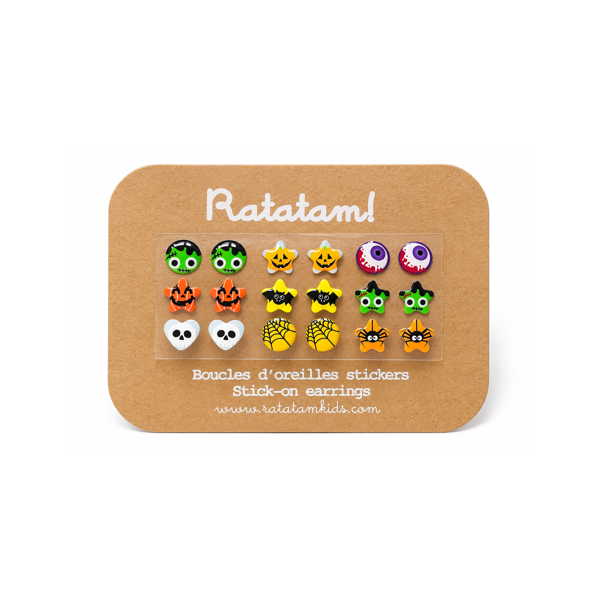 boucle d'oreilles autocollantes halloween
