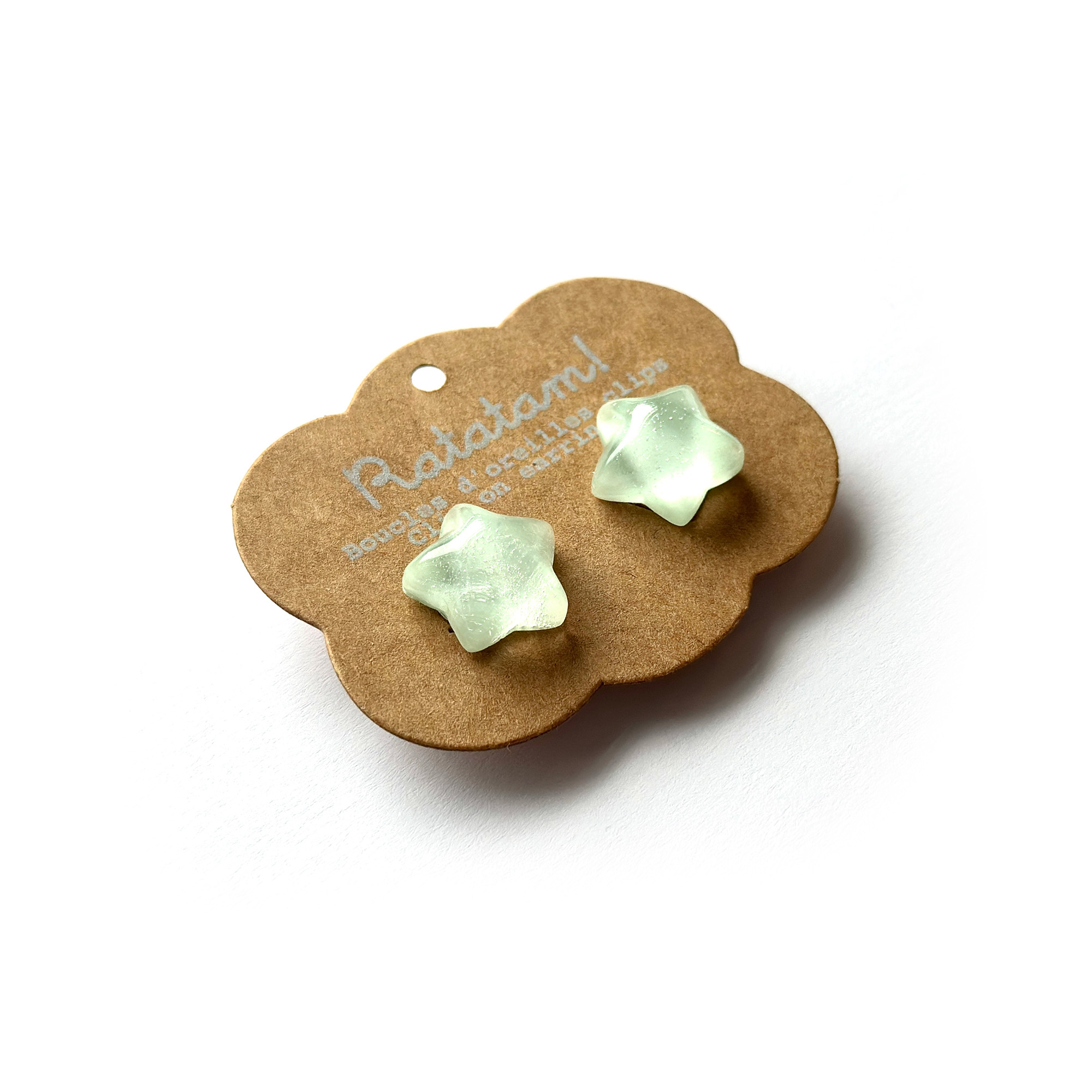 EA-00029-GR BOUCLES D'OREILLES ETOILES VERTES RATATAM