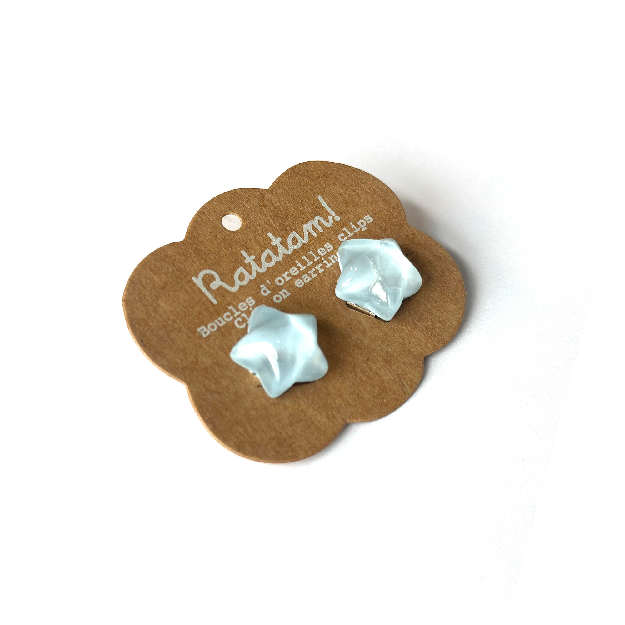 EA-00029-BL BOUCLES D'OREILLES A CLIPSER BLEU RATATAM