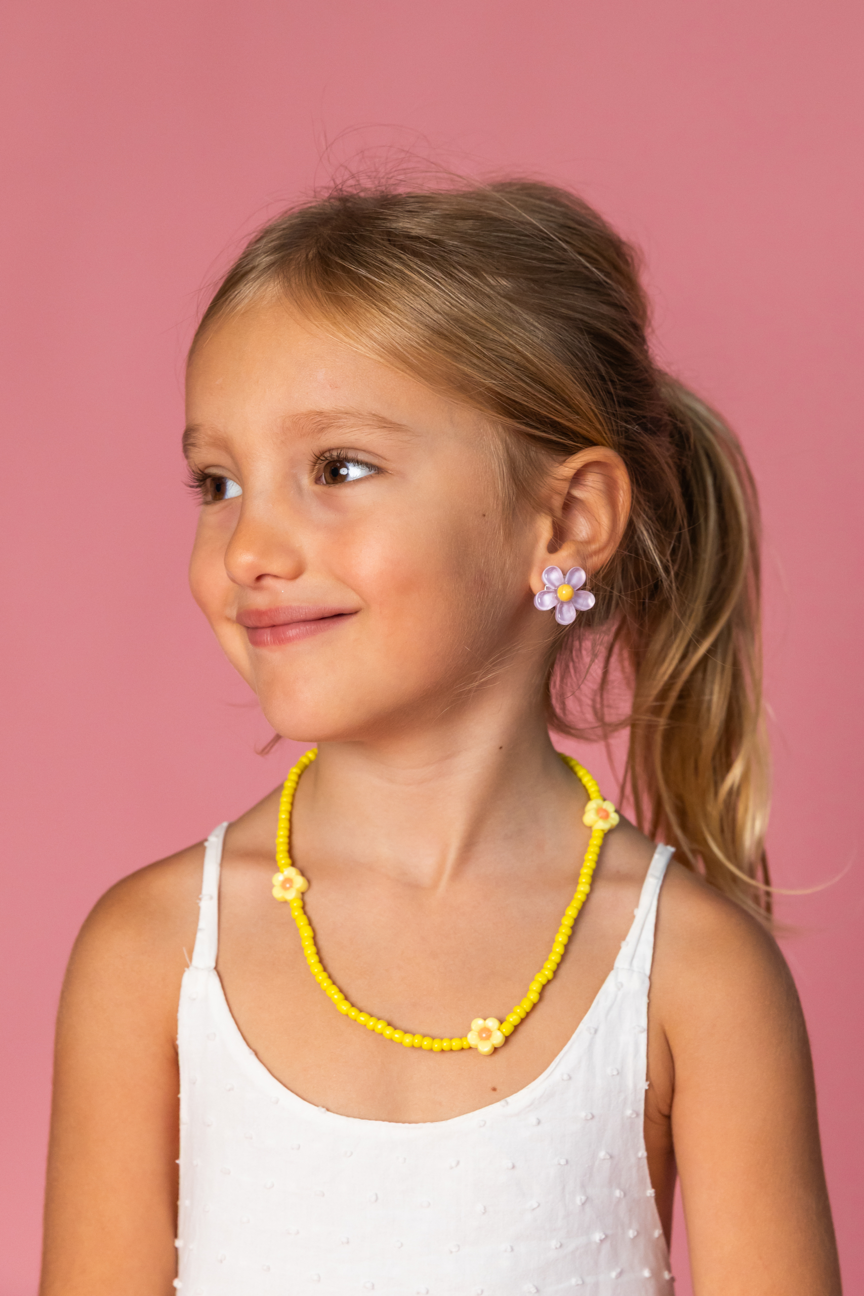 BOUCLES D'OREILLES A CLIP FLEUR VIOLET POUR ENFANT - CLIP ON EARRING PURPLE FLOWERS