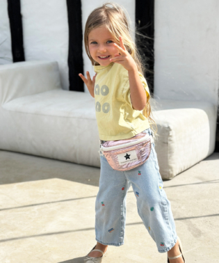 Le baby sac banane irisé Nova - Rose