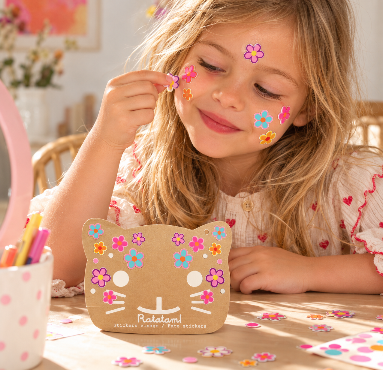 STICKERS VISAGE FLOWER LIFESTYLE STICKERS VOSAGE FLEURS RATATAM
