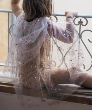 Cape Celeste à étoile pailletée - Blanc