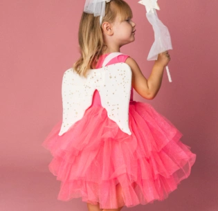 SET DEGUISEMENT FAIRY AILES D'ANGE CHAPEAU ET BAGUETTE ETOILE FEE DEGUISEMENT POUR ENFANT RATATAM