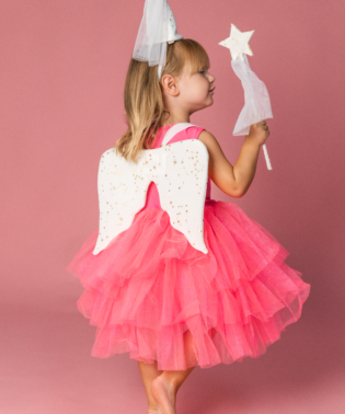 SET DEGUISEMENT FAIRY AILES D'ANGE CHAPEAU ET BAGUETTE ETOILE FEE DEGUISEMENT POUR ENFANT RATATAM