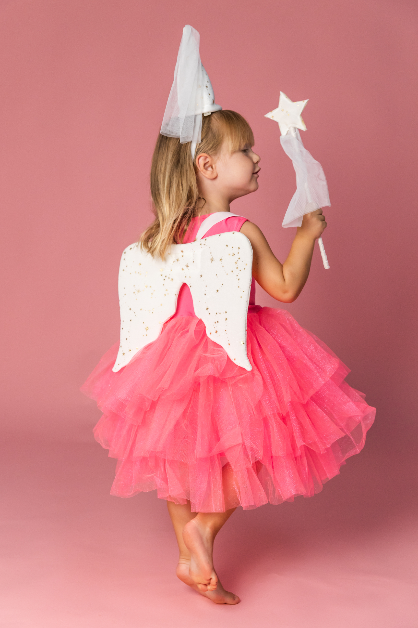 SET DEGUISEMENT FAIRY AILES D'ANGE CHAPEAU ET BAGUETTE ETOILE FEE DEGUISEMENT POUR ENFANT RATATAM