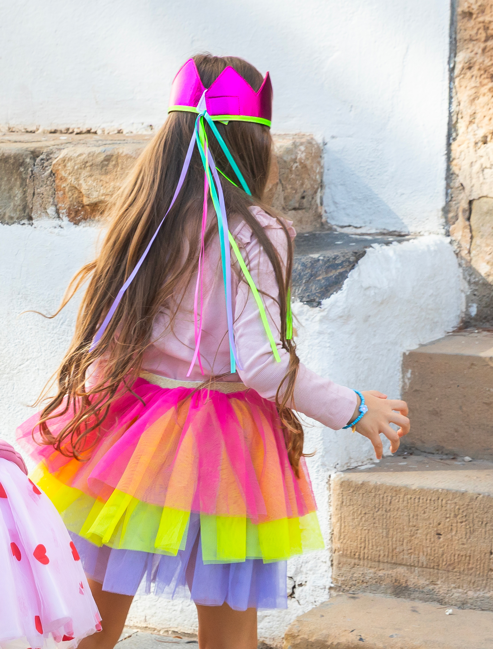 JUPE PUNKY.A VOLANTS FLUO DEGUISEMENT ENFANTS RATATAM