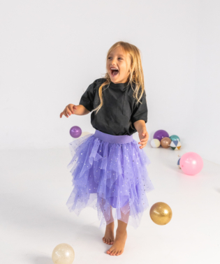 MS-S071 WEDNESDAY JUPE MERCREDI VIOLETTE POUR ENFANT DEGUISEMENT HALLOWEEN