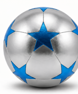 Ballon tissus argent étoiles bleu 30 cm - bleu