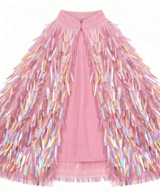 La cape holographique à franges - Rose