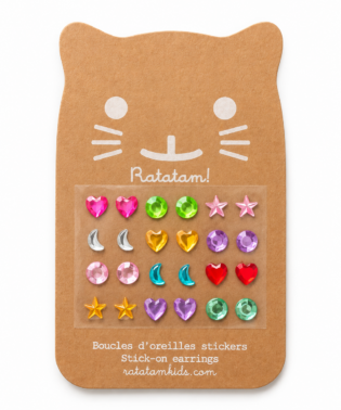 BOUCLE D'OREILLES AUTOCOLLANTES DIAMANT MIX