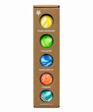 ETUI 5 BALLES REBONDISSANTES VOIE LACTEE JOUETS POUR ENFANTS