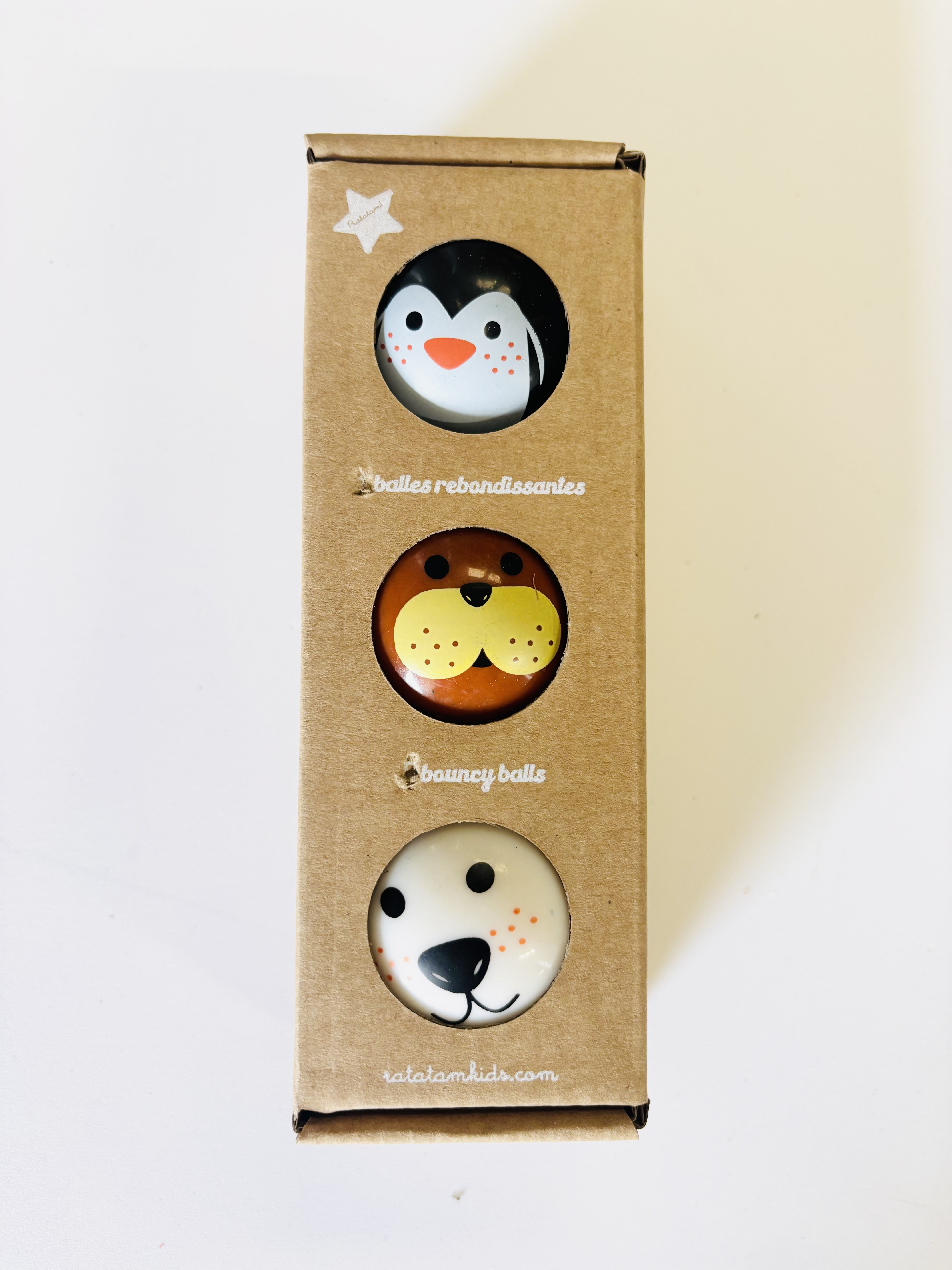 ETUIS BANQUISES ETUI 3 BALLES REBONDISSANTES BANQUISES ANIMAUX JOUETS ENFANTS