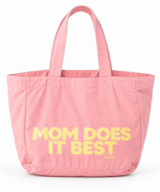 GRAND CABAS COTON MOM DOES IT BEST ROSE POUR FEMME SAC TOTE BAG
