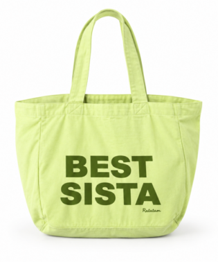 GRAND CABAS EN COTON BEST SISTA VERT SAC TOTEBAG POUR FEMME MAMAN RATATAM