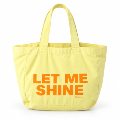 FT-A080 GRNAD CABAS JAUNE GRAND CABAS EN COTON JAUNE LET ME SHINE JAUNE ORANGE SAC TOTE BAG FEMME
