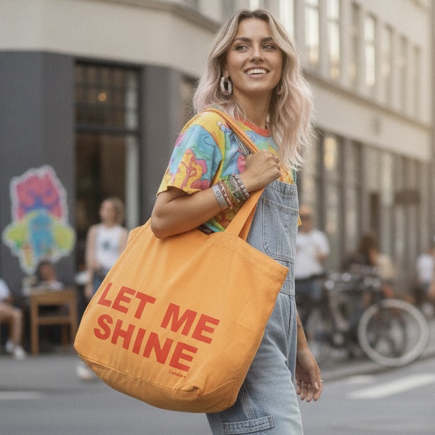 SAC CABAS LET ME SHINE ORANGE