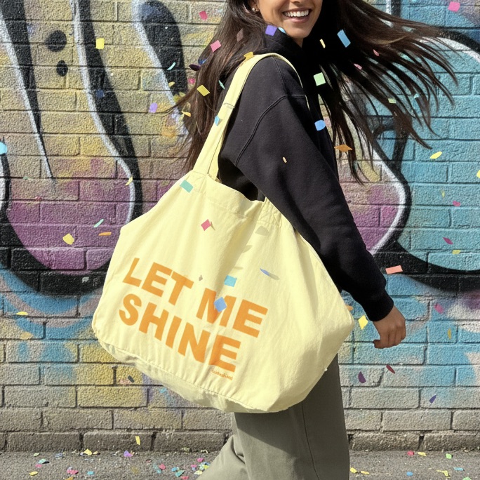 SAC CABAS LET ME SHINE JAUNE