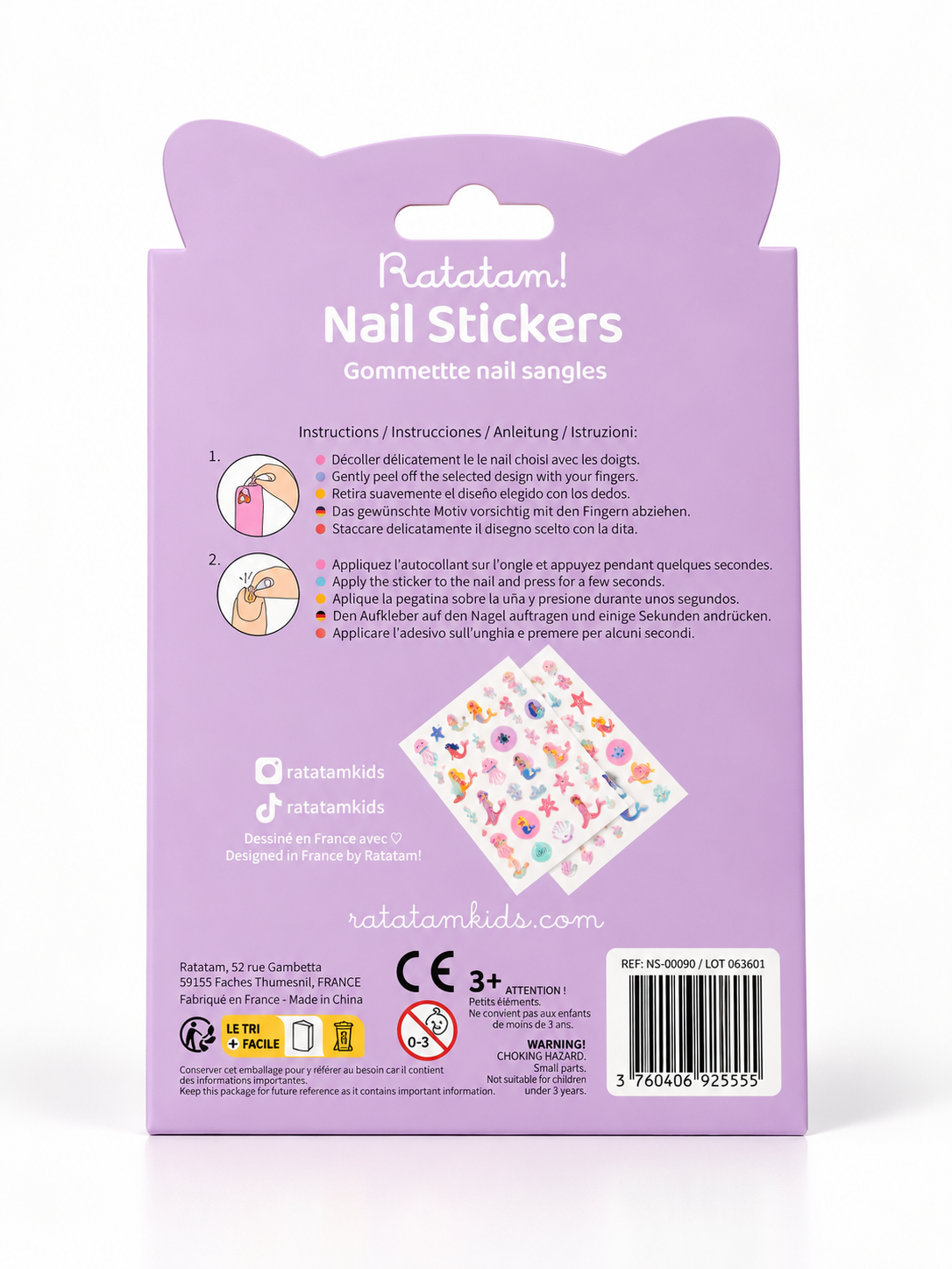 STICKERS ONGLE SIRENE DOS STICKERS ONGLES SIRENE