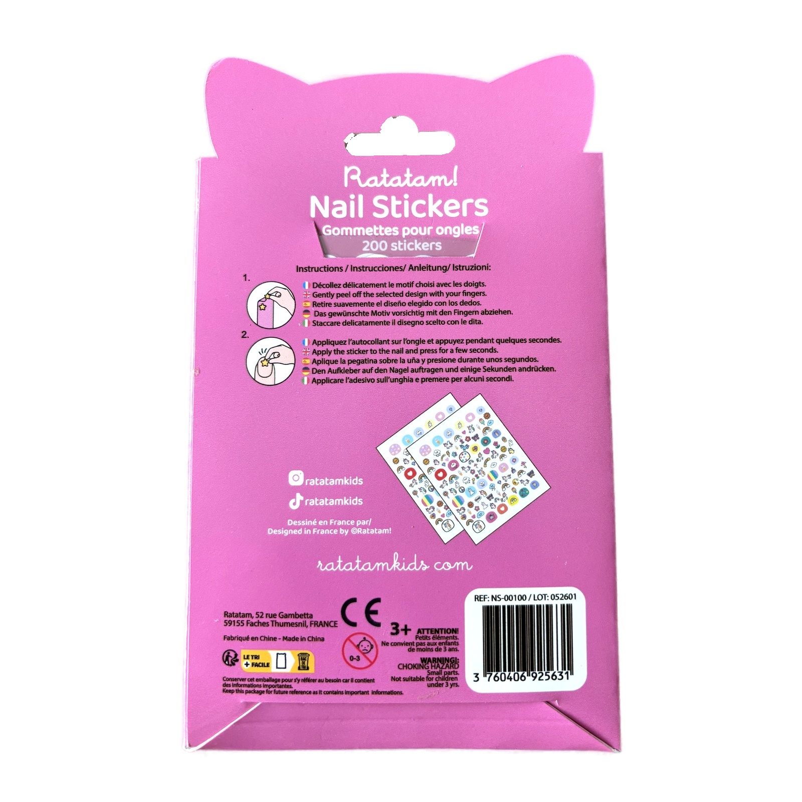 ratatam-nail-stickers-verso STICKERS POUR ONGLES MOTIFS LICORNE POUR ENFANTS RATATAM